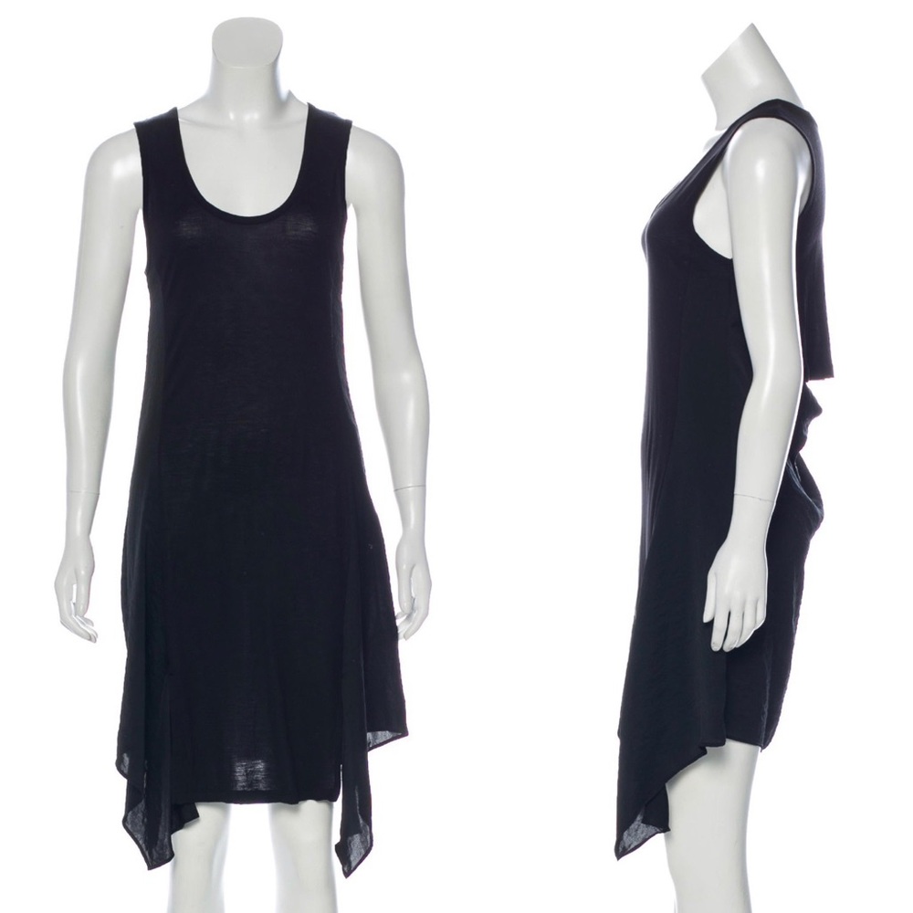 T by Alexander Wang Black Asymmetrical Tank Dress